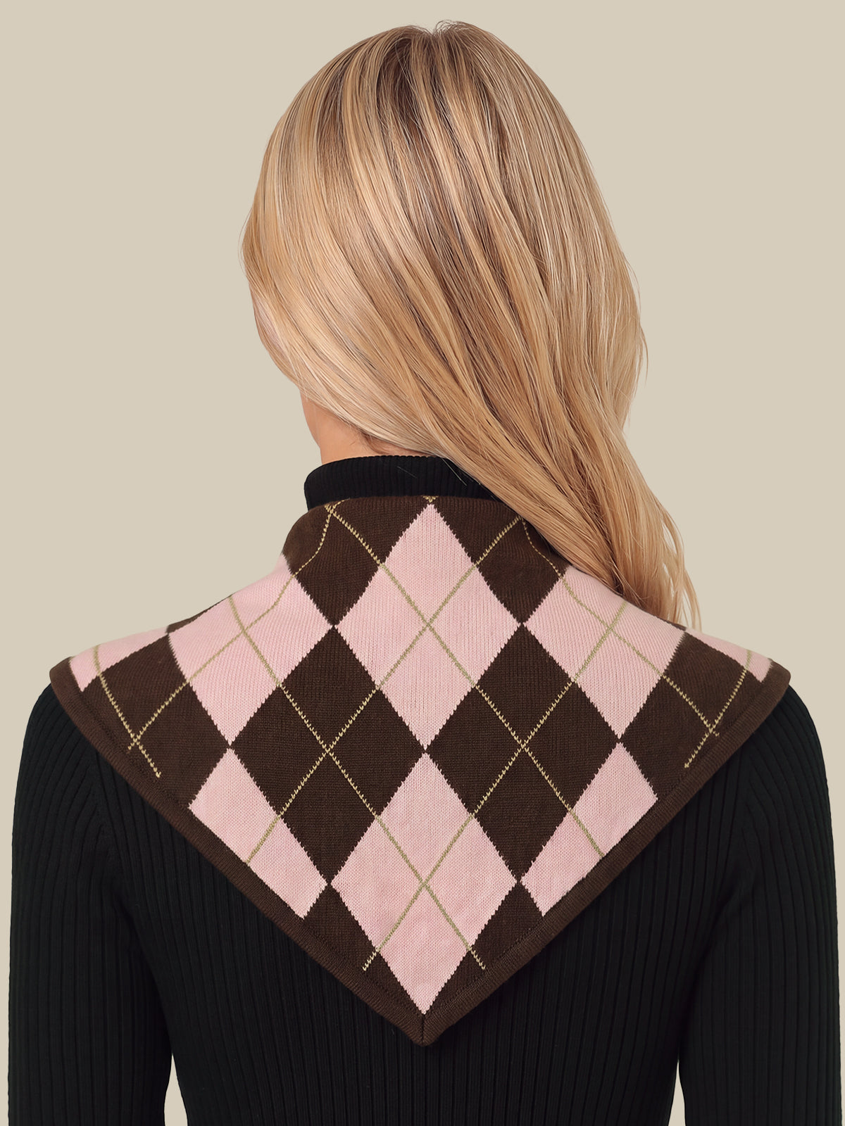 100% Grade-A Cashmere Argyle Triangle Scarf