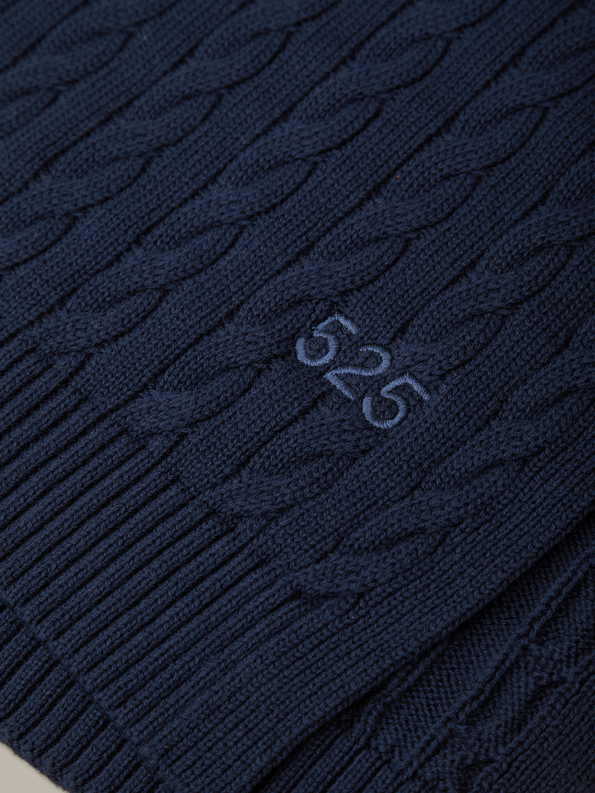 Porter: Embroidered Cable Knit Cotton Scarf