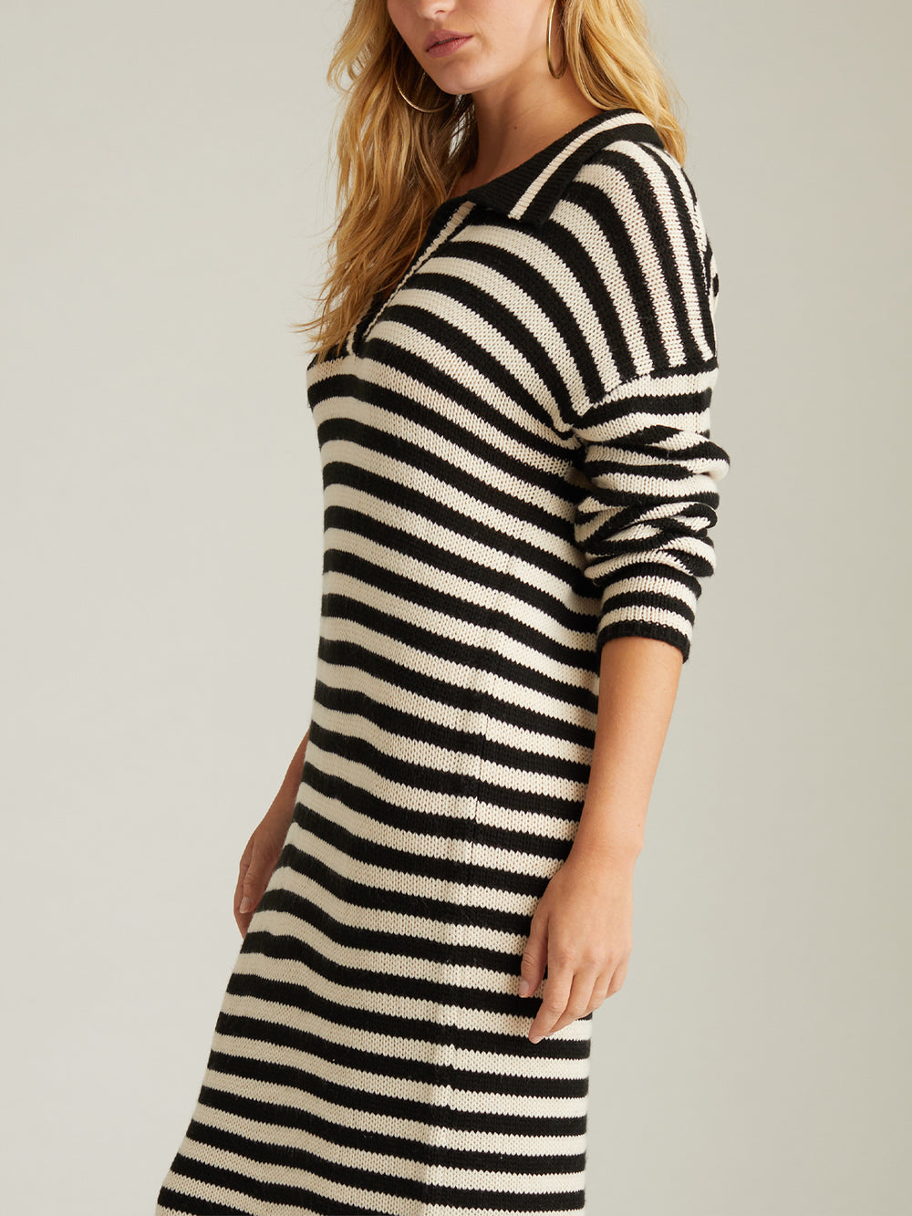 525 America Raya: Stripe Polo Dress Black Multi / XL