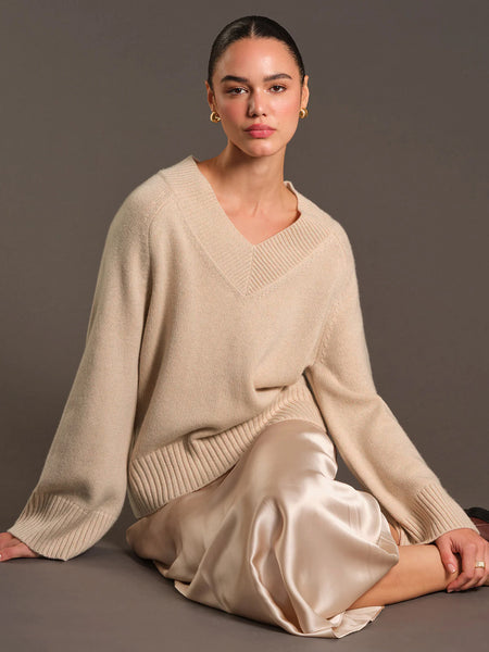 525 America Alina: Cashmere Blend V-Neck Sweater