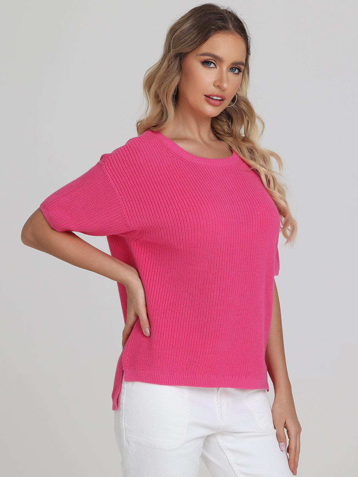 Emma: Crewneck Shaker Stitch Tee
