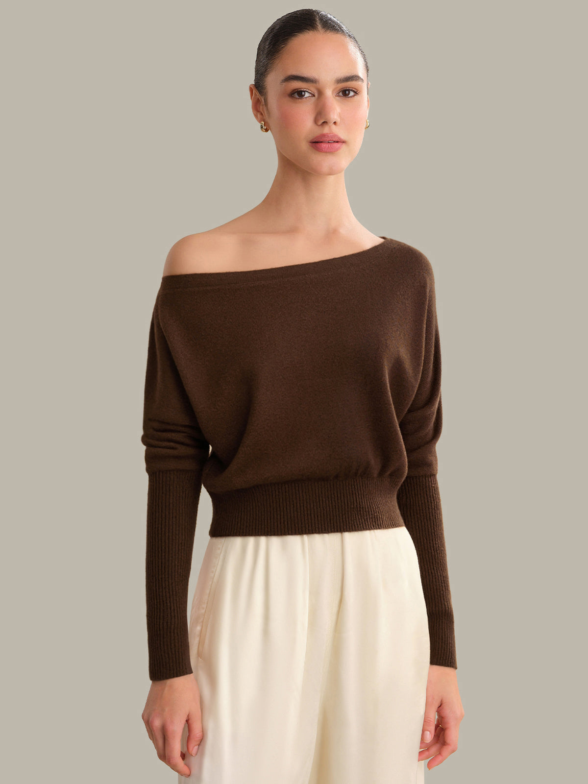 Lana: Off The Shoulder 100% Cashmere Pullover