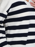 Peggy: Stripe Open Collar Sweater