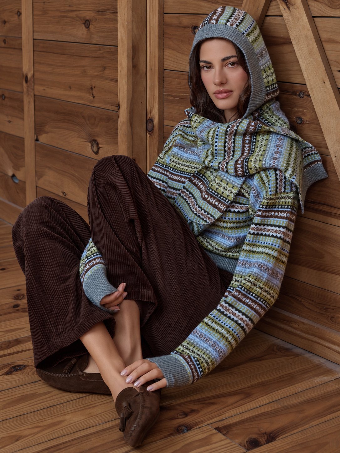 Carolyn Fair Isle Balaclava Scarf