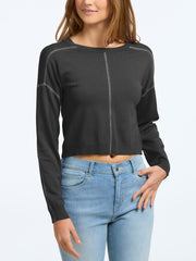 Exposed Cover Stitch Pullover