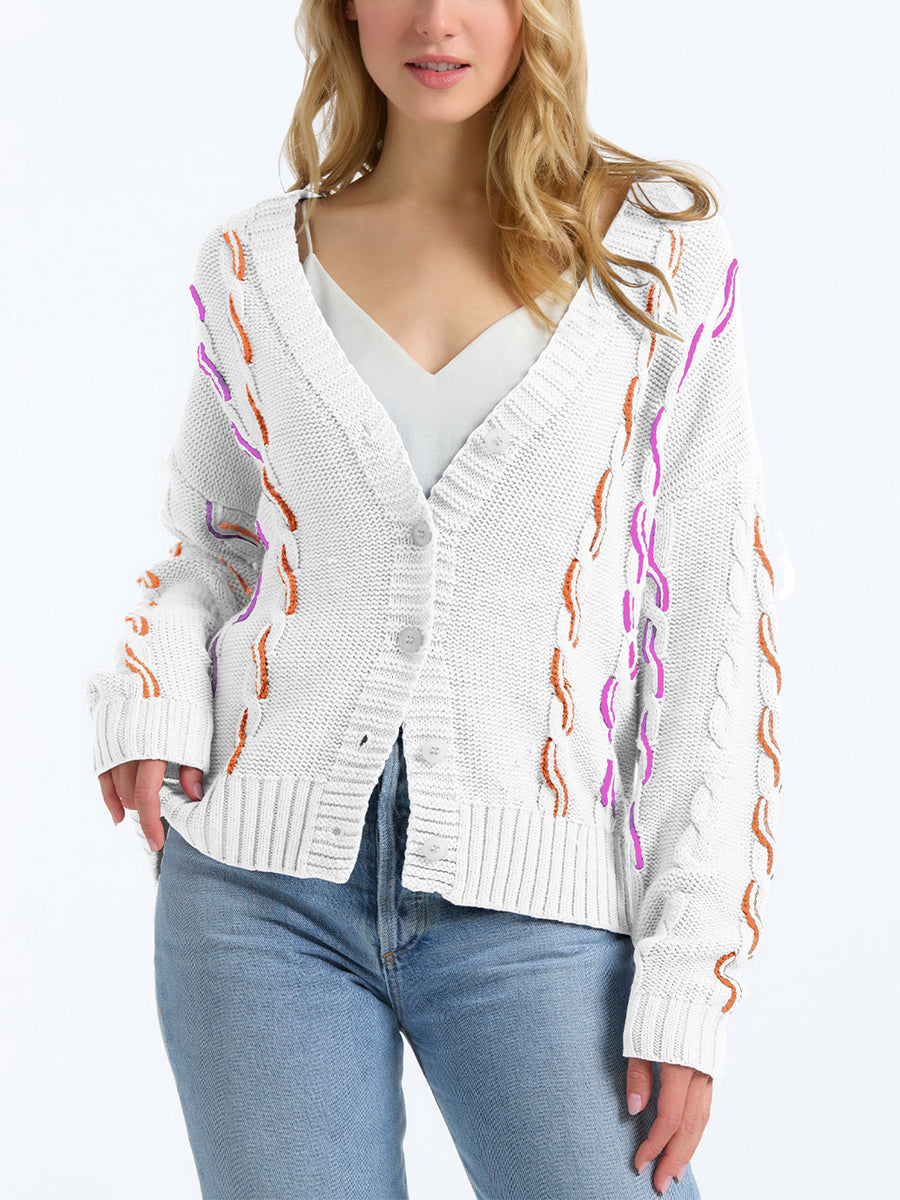 Color Cable Cardigan