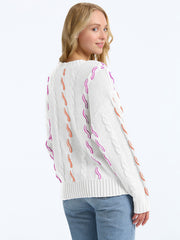 Color Cable Cardigan