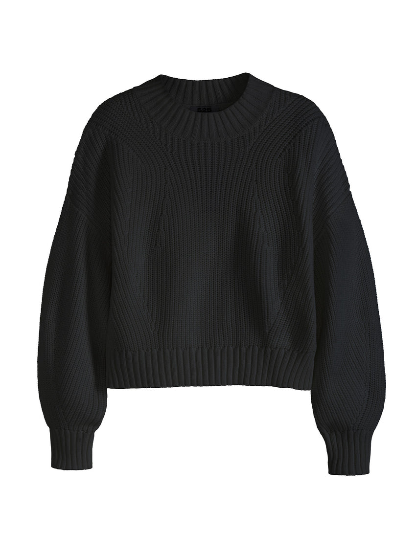 525 Mia Cotton Transfer Stitch Cropped Sweater