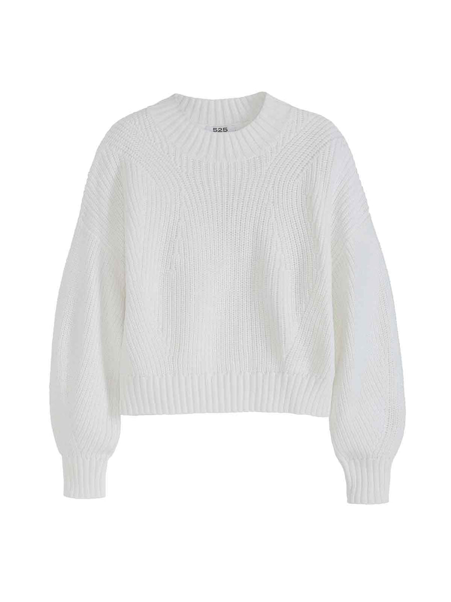 The Mia: Cotton Transfer Stitch Cropped Sweater